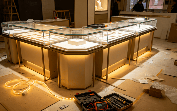 低价珠宝展柜定制靠谱吗？凯尔达源头工厂定制优势与服务详解